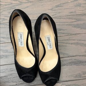 Authentic Jimmy Choo suede peep toe pumps sz 38